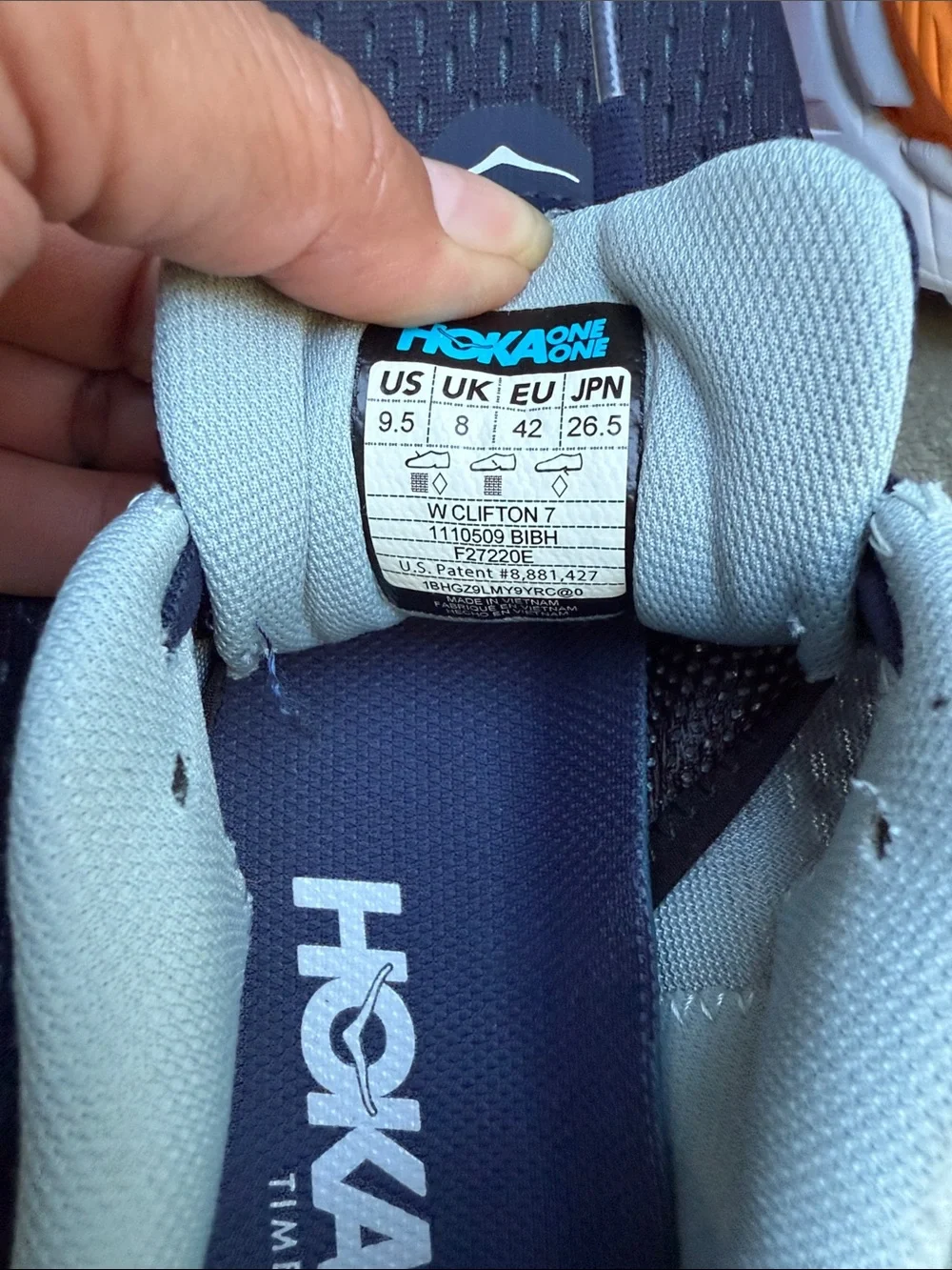 Hoka One One Women's Navy with Pink & Orange Accent Running Shoes
